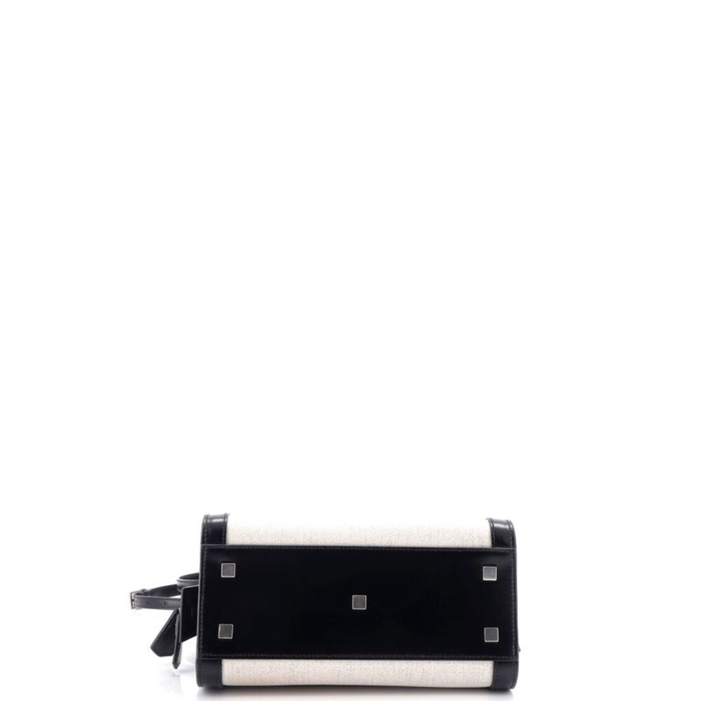 Saint Laurent Uptown Tote Canvas with Leather Small Black, Neutral - Picture 4 of 7